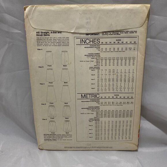 1979 Stretch and Sew Straight A-Line Dirndl Skirt Design Patterns by Ann Person - Picture 5 of 10
